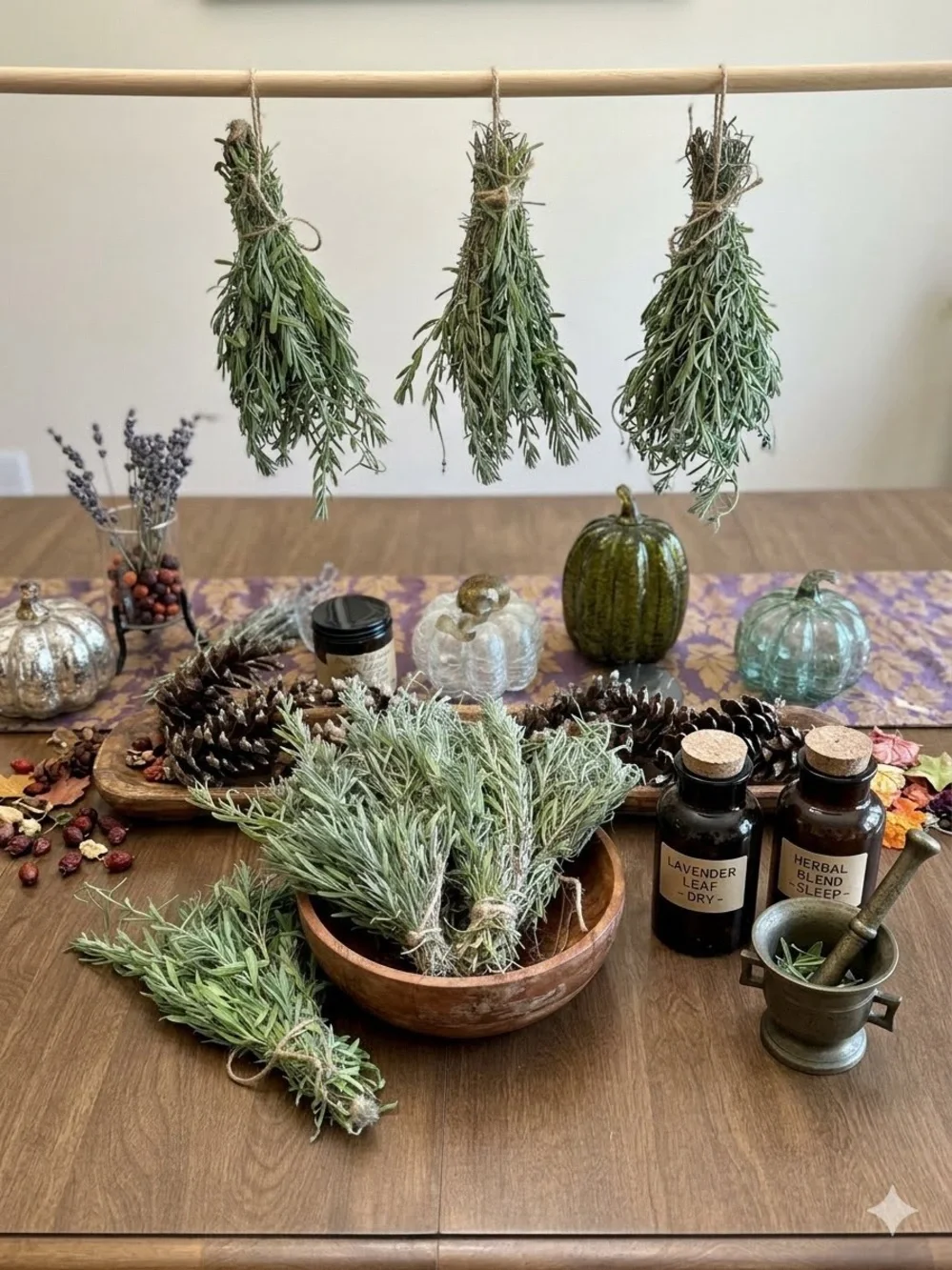 Hand-Tied Dried Lavender Bundles Natural Aromatherapy Bunches Orchid & Vine